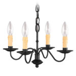 4 Light Black Mini Chandelier with Steel base material-Lighting LumensChandeliers