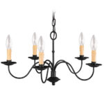 5 Light Black Chandelier with Steel base material-Lighting LumensChandeliers