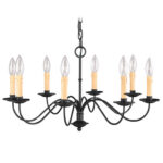 8 Light Black Chandelier with Steel base material-Lighting LumensChandeliers