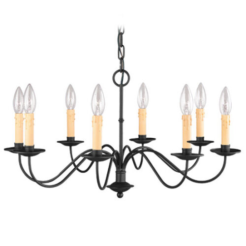 8 Light Black Chandelier with Steel base material-Lighting LumensChandeliers