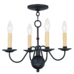 4 Light Black Mini Chandelier with Steel base material-Lighting LumensChandeliers