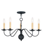 5 Light Black Chandelier with Steel base material-Lighting LumensChandeliers