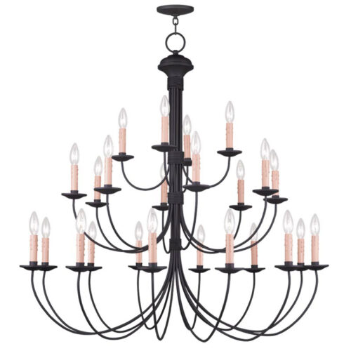 24 Light Black Chandelier with Steel base material-Lighting LumensChandeliers