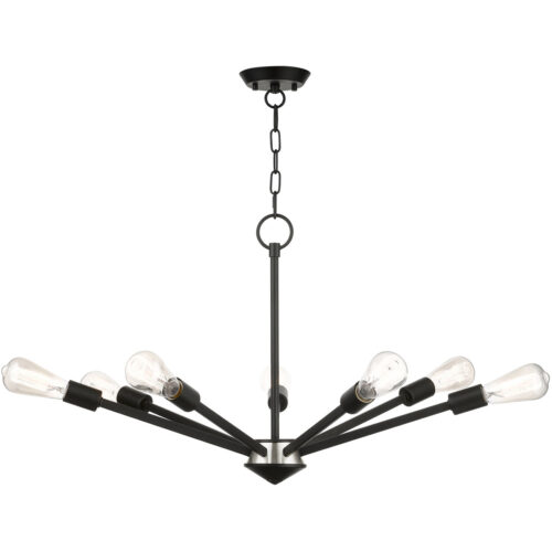 7 Light Black Chandelier with Steel base material-Lighting LumensChandeliers