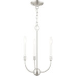 3 Light Brushed Nickel Chandelier with Steel base material-Lighting LumensChandeliers