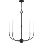 5 Light Black Chandelier with Steel base material-Lighting LumensChandeliers