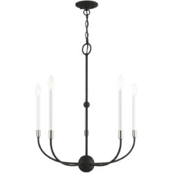 5 Light Black Chandelier with Steel base material-Lighting LumensChandeliers