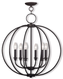 6 Light Bronze Chandelier with Steel base material-Lighting LumensChandeliers