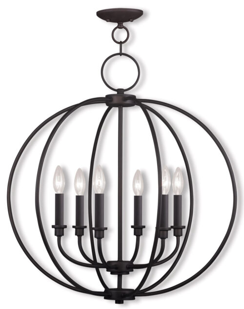 6 Light Bronze Chandelier with Steel base material-Lighting LumensChandeliers