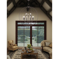 15 Light Bronze Foyer Chandelier with Steel base material-Lighting LumensChandeliers