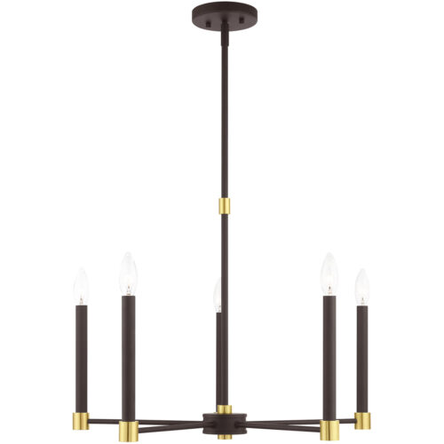 4 Light Black Chandelier with Hand Crafted Off White Fabric Hardback Shade-Lighting LumensChandeliers