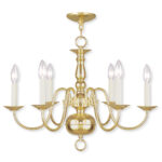 6 Light Polished Brass Chandelier with Steel base material-Lighting LumensChandeliers