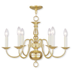 6 Light Polished Brass Chandelier with Steel base material-Lighting LumensChandeliers