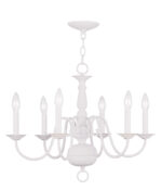 6 Light White Chandelier with Steel base material-Lighting LumensChandeliers