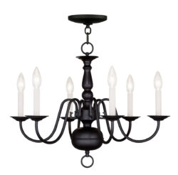 6 Light Black Chandelier with Steel base material-Lighting LumensChandeliers