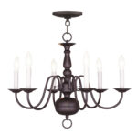 6 Light Bronze Chandelier with Steel base material-Lighting LumensChandeliers