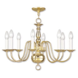 8 Light Polished Brass Chandelier with Steel base material-Lighting LumensChandeliers