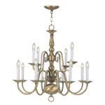 12 Light Antique Brass Chandelier with Steel base material-Lighting LumensChandeliers