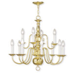 12 Light Polished Brass Chandelier with Steel base material-Lighting LumensChandeliers