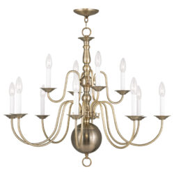 12 Light Antique Brass Chandelier with Steel base material-Lighting LumensChandeliers