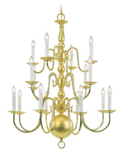 16 Light Polished Brass Chandelier with Steel base material-Lighting LumensChandeliers