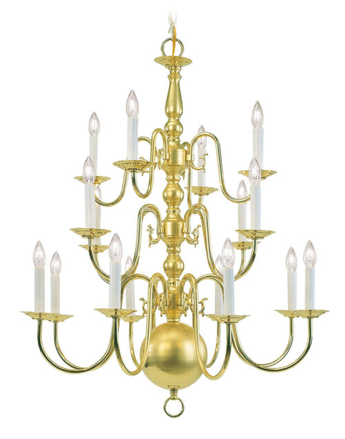 16 Light Polished Brass Chandelier with Steel base material-Lighting LumensChandeliers