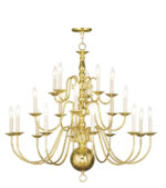 20 Light Polished Brass Chandelier with Steel base material-Lighting LumensChandeliers