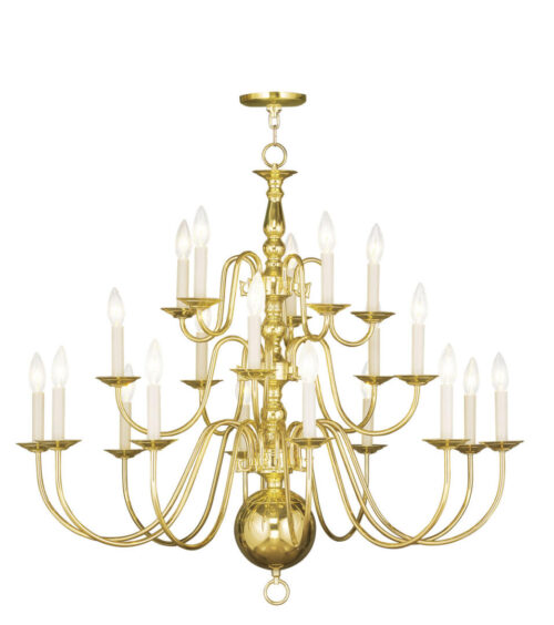 20 Light Polished Brass Chandelier with Steel base material-Lighting LumensChandeliers