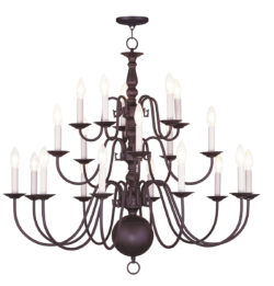 20 Light Bronze Chandelier with Steel base material-Lighting LumensChandeliers