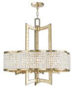 6 Light Winter Gold Chandelier with Steel base material-Lighting LumensChandeliers