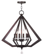 6 Light Bronze Chandelier with Steel base material-Lighting LumensChandeliers