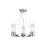 3 Light Polished Chrome Mini Chandelier with Hand Crafted Clear Fluted Glass Shade-Lighting LumensChandeliers