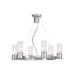 6 Light Polished Chrome Chandelier with Hand Crafted Clear Fluted Glass Shade-Lighting LumensChandeliers