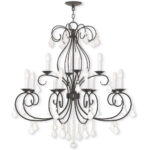 8 Light + 4 Light English Bronze Chandelier with Clear Crystals Shade-Lighting LumensChandeliers