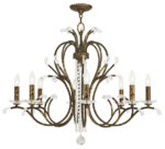 8 Light Verona Bronze Chandelier with Clear Crystals Shade-Lighting LumensChandeliers