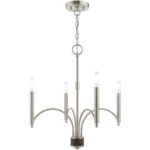 4 Light Brushed Nickel Mini Chandelier with Steel base material-Lighting LumensChandeliers