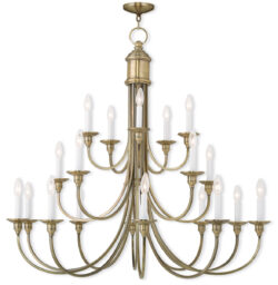 20 Light Antique Brass Foyer Chandelier with Steel base material-Lighting LumensChandeliers