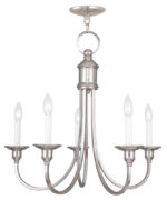 5 Light Polished Nickel Chandelier with Steel base material-Lighting LumensChandeliers