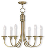 6 Light Antique Brass Chandelier with Steel base material-Lighting LumensChandeliers