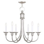 6 Light Polished Nickel Chandelier with Steel base material-Lighting LumensChandeliers