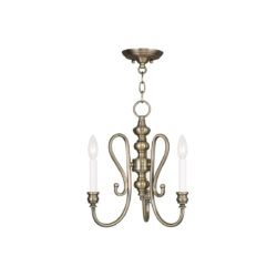 3 Light Antique Brass Mini Chandelier/Ceiling Light fixture with Steel base material-Lighting LumensChandeliers