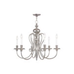 6 Light Polished Nickel Chandelier with Steel base material-Lighting LumensChandeliers