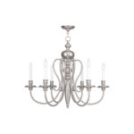 6 Light Brushed Nickel Chandelier with Steel base material-Lighting LumensChandeliers