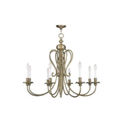 8 Light Antique Brass Chandelier with Steel base material-Lighting LumensChandeliers