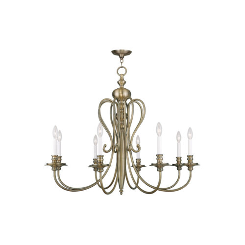 8 Light Antique Brass Chandelier with Steel base material-Lighting LumensChandeliers