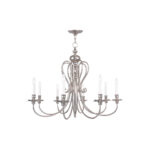 8 Light Polished Nickel Chandelier with Steel base material-Lighting LumensChandeliers