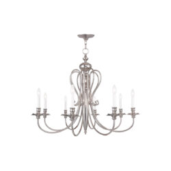 8 Light Polished Nickel Chandelier with Steel base material-Lighting LumensChandeliers