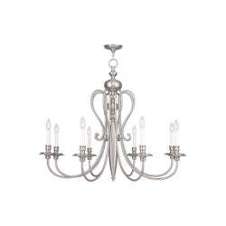 8 Light Brushed Nickel Chandelier with Steel base material-Lighting LumensChandeliers