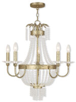 5 Light Winter Gold Chandelier with Clear Crystals Shade-Lighting LumensChandeliers