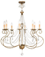 8 Light European Bronze Chandelier with Clear Crystals Shade-Lighting LumensChandeliers